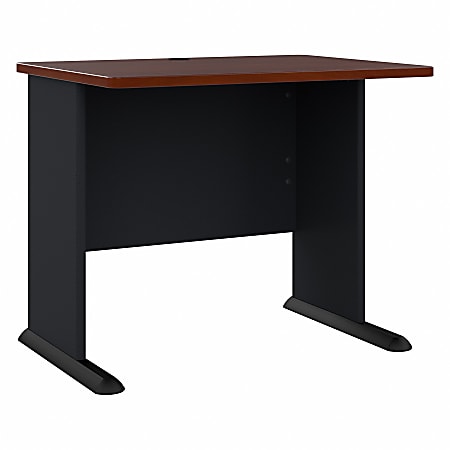 Bush Business Furniture Office Advantage 36"W Computer Desk, Hansen Cherry/Galaxy, Standard Delivery