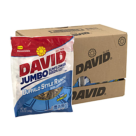 David Jumbo Seeds Buffalo Style Ranch 5.25 oz 12 Count - Office Depot
