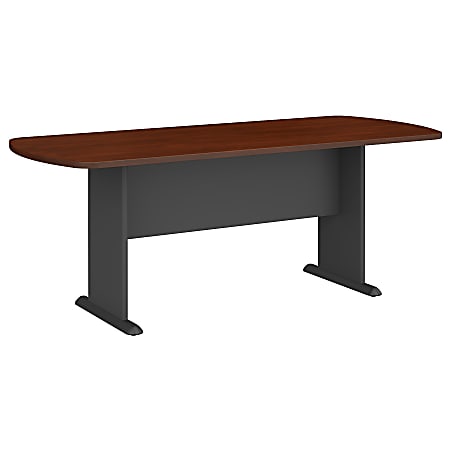 Bush Business Furniture 79"W x 34"D Racetrack Oval Conference Table, Hansen Cherry/Graphite Gray, Standard Delivery