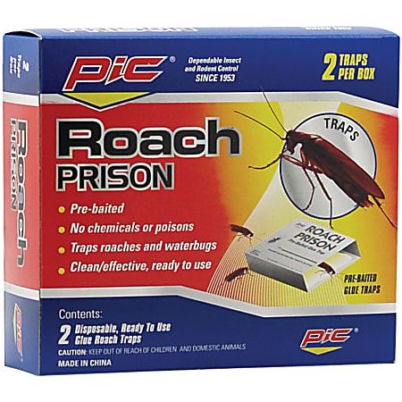 PIC® Roach Prison Covered Insect Glue Traps, Pack Of 2 Traps