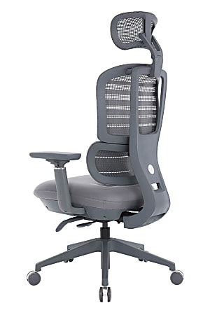 WorkPro® Patriot Multifunction Ergonomic Fabric Task Chair, Gray/Black,  BIFMA Compliant