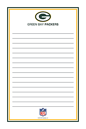 Markings by C.R. Gibson® Notepads, 5 1/8" x 8", Unruled, 100 Pages (50 Sheets), Green Bay Packers, Pack Of 2