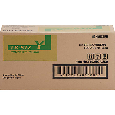 Kyocera TK572Y Original Toner Cartridge - Laser - 12000 Pages - Yellow - 1 Each