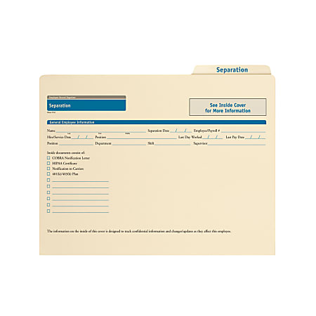 ComplyRight Performance Review Folders, 11-3/4" x 9-1/2", Pack Of 25