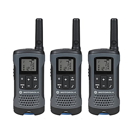 Motorola Talkabout T200 Two-Way Radio 3-pack, Dark Gray