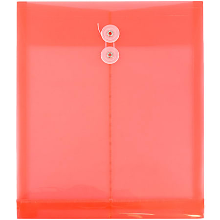 JAM Paper® Open-End Plastic Envelopes, Letter-Size, 9 3/4" x 11 3/4", Pink, Pack Of 12