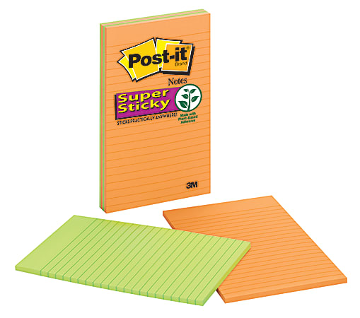 Post-it® Super Sticky Lined Notes, 5" x 8", Marrakesh Collection, 45 Sheets Per Pad, Pack Of 2 Pads