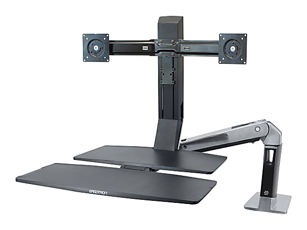 Ergotron WorkFit Mounting Arm For Flat-Panel Displays, Polished Black