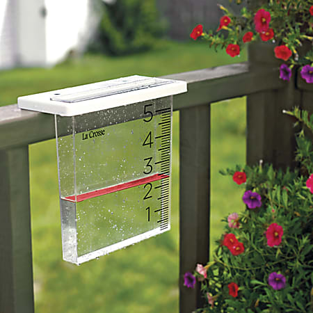 La Crosse Technology Waterfall Rain Gauge 8 12 Clear - Office Depot
