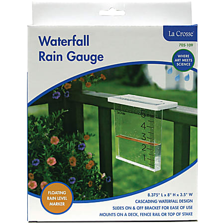 La Crosse Technology Waterfall Rain Gauge 8 12 Clear - Office Depot
