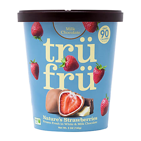 Tru Fru Nature's Strawberries Frozen Fresh In White And Milk Chocolate, Carton Of 8 Tubs