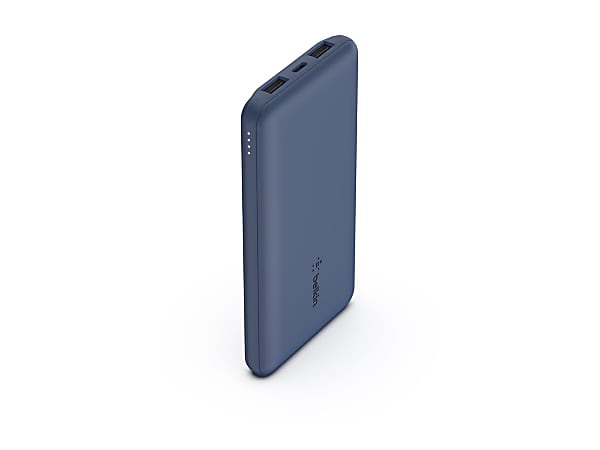 Belkin BoostCharge USB-C Portable Charger 10K Power Bank With 1 USB-C Port and 2 USB-A Ports & Included USB-C To Cable, Blue