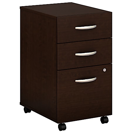 Bush Business Furniture Series C Components 21"D Vertical 3-Drawer Mobile File Cabinet, Mocha Cherry, Standard Delivery – Partially Assembled