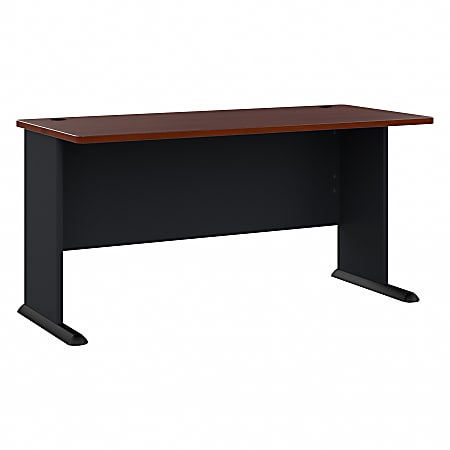 Bush Business Furniture Office Advantage Desk 60"W, Hansen Cherry/Galaxy, Standard Delivery