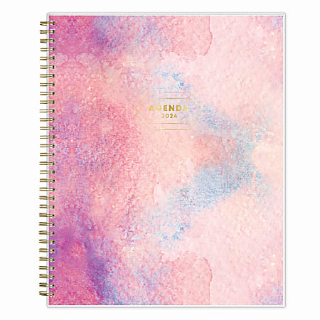 2024 Blue Sky™ Bespoke Frosted Weekly/Monthly Planning Calendar, 8-1/2" x 11", Pink, January to December