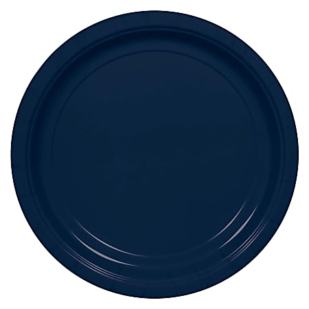 Amscan Round Paper Plates, 7", True Navy, Pack Of 150 Plates