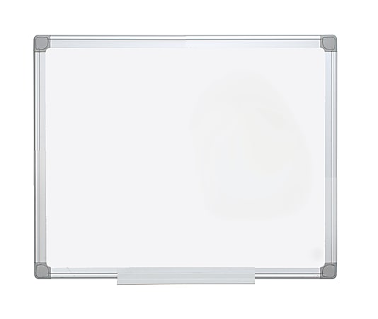 MasterVision® Earth Platinum Pure White™ Magnetic Dry-Erase Whiteboard, 24" x 36", Aluminum Frame With Silver Finish