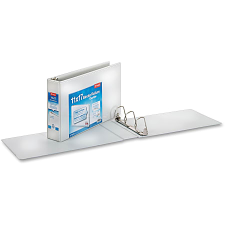 4 Pack Of 8.5" X 11" Landscape View Binder, 3-Ring 1-Inch Capacity Round Ring, White Horizontal Formatted With Clear Cover Pockets, Perfect For Documents, Spreadsheets, Projects And More