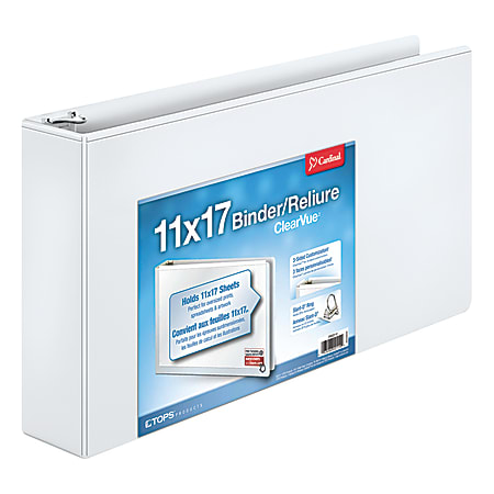 Cardinal ClearVue 11 x 17 Binder, Non-Locking Slant-D Rings, 2