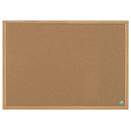 MasterVision® Earth Cork Board, 24" x 36", 60% Recycled, Wood Frame