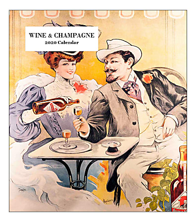 Retrospect Wine & Champagne Monthly Desk Calendar, 6-1/4" x 5-1/2”, January To December 2020, YCD 031-20