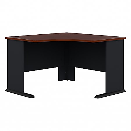 Bush Business Furniture Office Advantage Corner Desk 48"W, Hansen Cherry/Galaxy, Standard Delivery