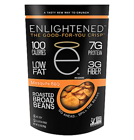 Enlightened Broad Bean Crisps, BBQ, 3.5 Oz, Pack Of 12
