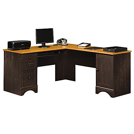 Sauder® Harbor View 67"W Corner Desk, Antiqued Paint