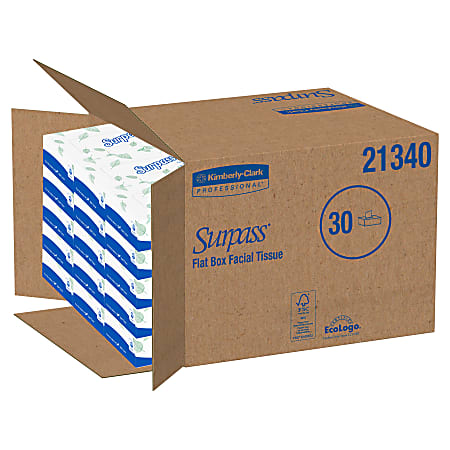 Surpass® 2-Ply Facial Tissue, Unscented, 100 Tissues Per Box, Case of 30 Boxes
