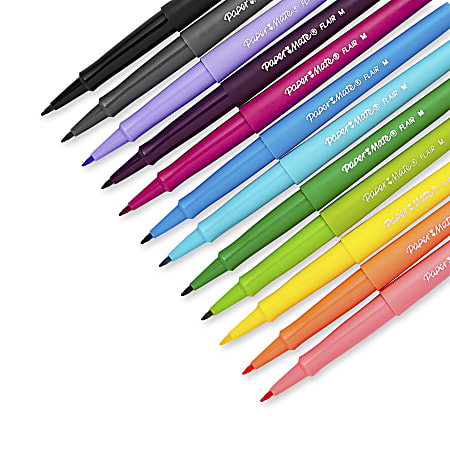 0.7mm 1 12 Count Tropical & Classic Colors Medium Point Flair Felt Tip Pens 