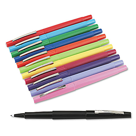 Paper Mate® Porous-Point Pens, Medium Point, 1.0 mm, Assorted Barrels, Assorted Ink Colors, Pack Of 16