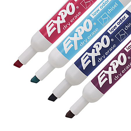 Chisel Point Dry-Erase Board Markers, 4/Pkg #MKC4