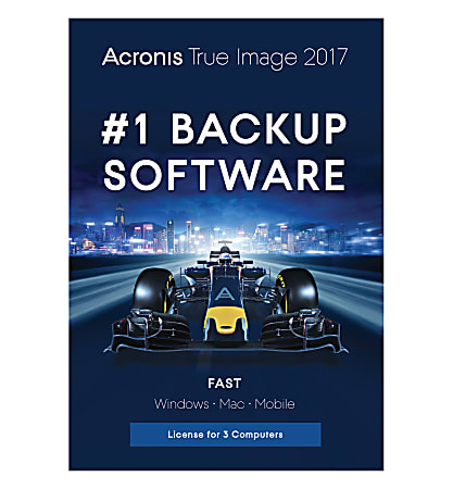 Acronis True Image 2017 Backup Software, For 3 Devices, Traditional Disc