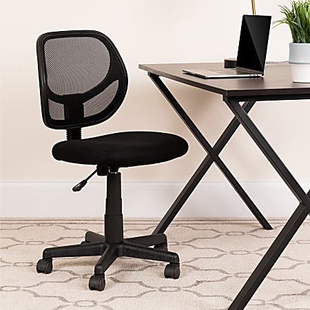 Flash Furniture Mesh Low Back Swivel Task Chair Black - Office Depot