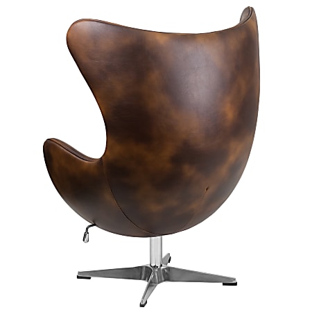 Flash Furniture Bomber Jacket Leather Egg Chair with Tilt-Lock Mechanism 