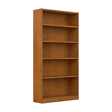 Bush® Furniture Universal 72"H 5-Shelf Bookcase, Natural Cherry, Standard Delivery