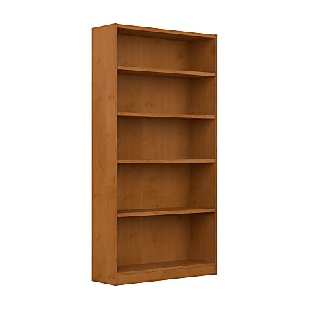 Bush&reg; Furniture Universal 72"H 5-Shelf Bookcase, Natural Cherry, Standard Delivery