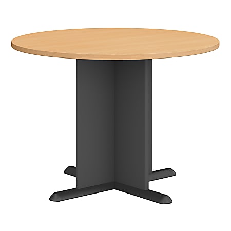 Bush Business Furniture 42"W Round Conference Table, Beech/Graphite Gray, Standard Delivery