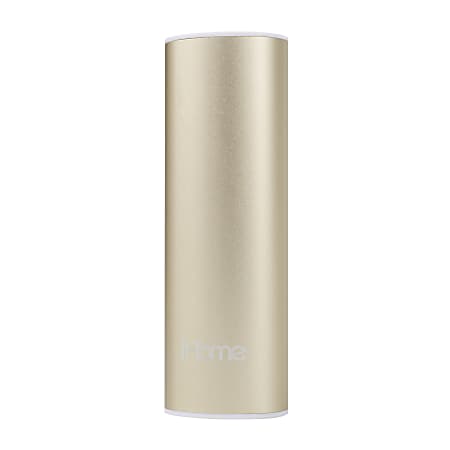 iHome SlimCharge 2200 mAh Power Bank, 7"H x 4"W x 1"D, Gold, IH-PP1000AD