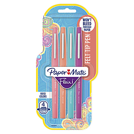 Paper Mate® Flair® Porous-Point Pens, Medium Point, 0.7 mm, Assorted Ink  Colors, Pack Of 4 Pens - Yahoo Shopping