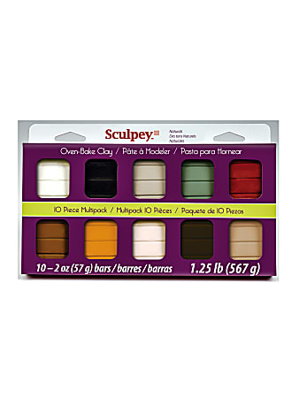 Sculpey III Multipacks Clay, 2 Oz, Naturals, Set Of 10