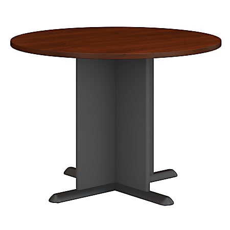 Bush Business Furniture Round Conference Table 42"W, Hansen Cherry/Graphite Gray, Standard Delivery