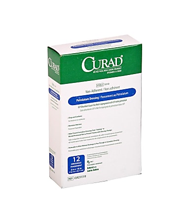 CURAD® Sterile Petrolatum Gauze, 3" x 18", White, Pack Of 72