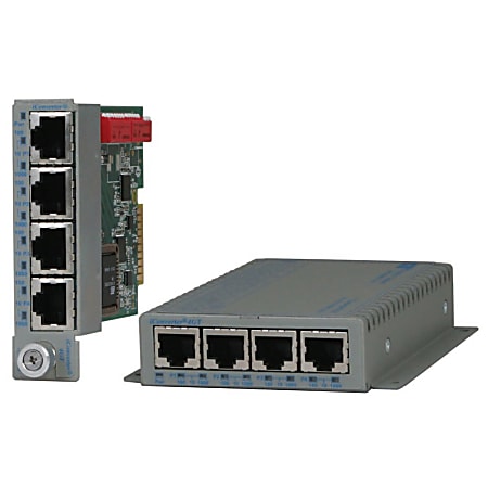 Omnitron Systems iConverter 8482-4-D 4GT Ethernet Switch - 4 Ports - Gigabit Ethernet, Fast Ethernet - 10/100/1000Base-T - 2 Layer Supported - Power Supply - Wall Mountable - Lifetime Limited Warranty