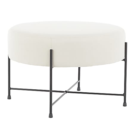 LumiSource Daniella Ottoman, Black/Cream