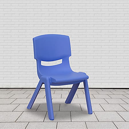 Flash Furniture 10-1/2"H Plastic Stackable School Chair, Blue