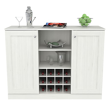 Inval Shaker-Style 48"W 2-Door Buffet Cabinet, Washed Oak