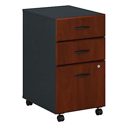 Bush Business Furniture Office Advantage 21"D Vertical 3-Drawer Mobile File Cabinet, Hansen Cherry/Galaxy, Delivery