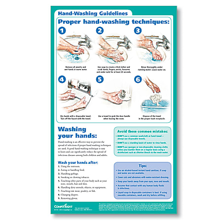 ComplyRight™ Hand Washing Poster, English, 8 1/2" x 14"