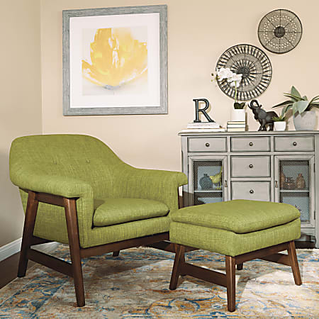 Ave Six Flynton Chair And Ottoman GreenMedium Espresso Office Depot
